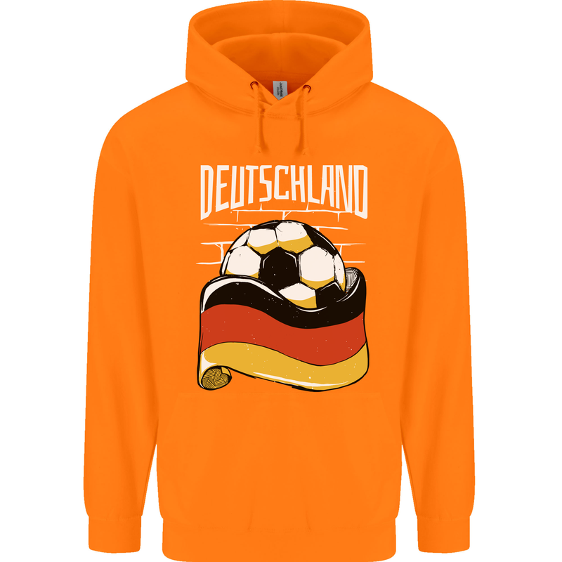 Deutschland Football German Germany Soccer Childrens Kids Hoodie Orange