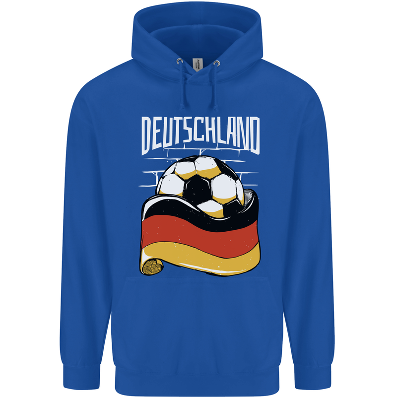 Deutschland Football German Germany Soccer Childrens Kids Hoodie Royal Blue