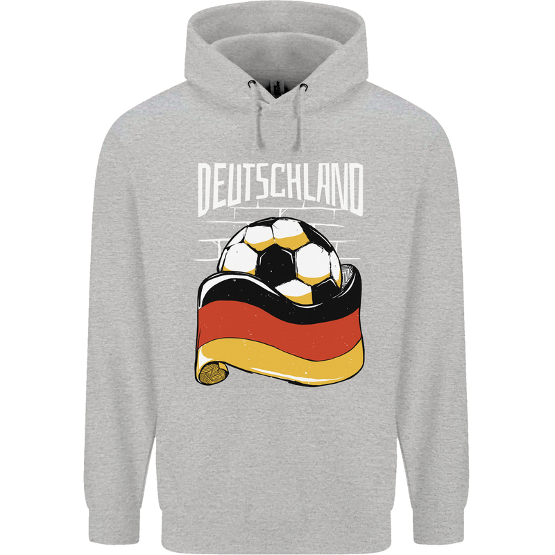 Deutschland Football German Germany Soccer Childrens Kids Hoodie Sports Grey