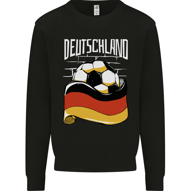 Deutschland Football German Germany Soccer Kids Sweatshirt Jumper Black