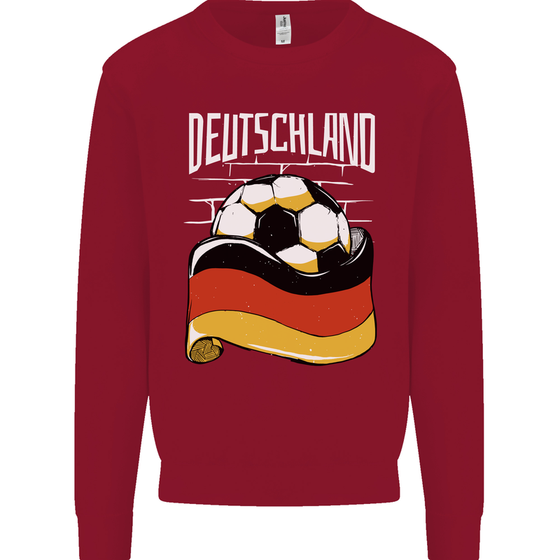 Deutschland Football German Germany Soccer Kids Sweatshirt Jumper Red