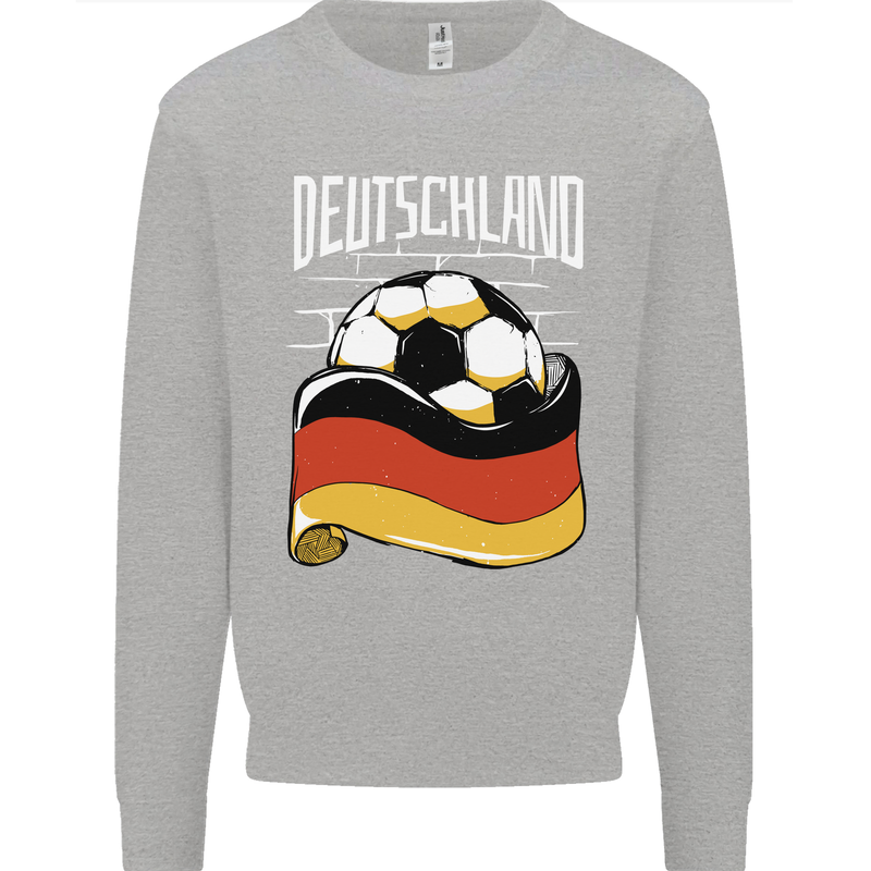 Deutschland Football German Germany Soccer Kids Sweatshirt Jumper Sports Grey
