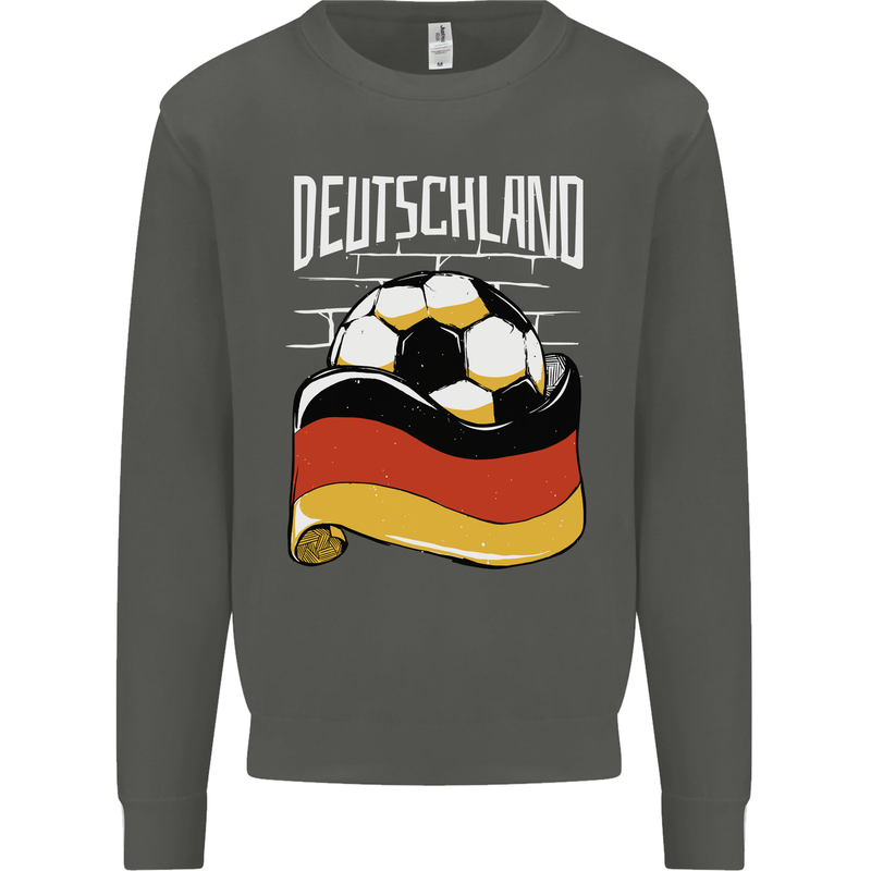 Deutschland Football German Germany Soccer Kids Sweatshirt Jumper Storm Grey