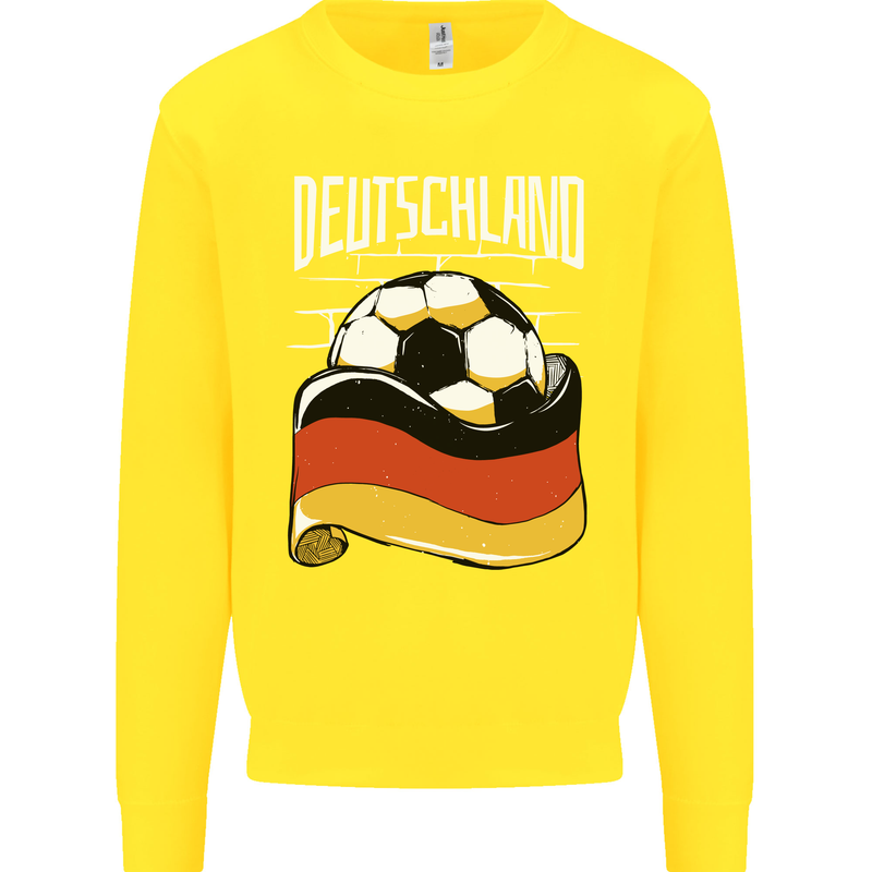 Deutschland Football German Germany Soccer Kids Sweatshirt Jumper Yellow