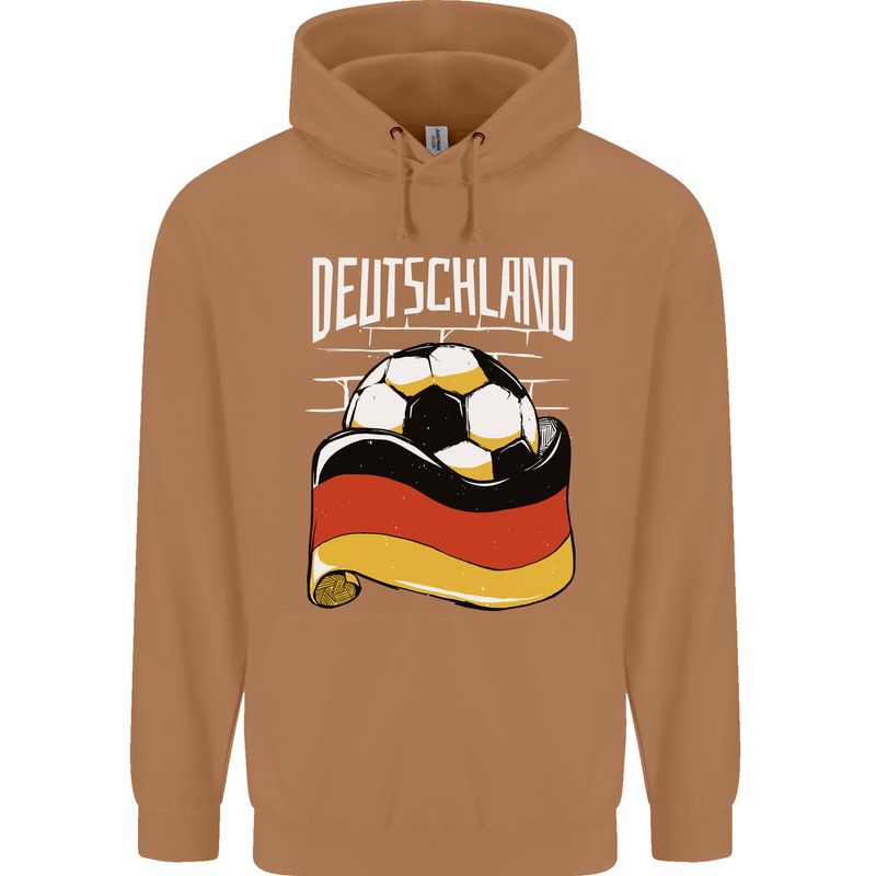 Deutschland Football German Germany Soccer Mens 80% Cotton Hoodie Caramel Latte