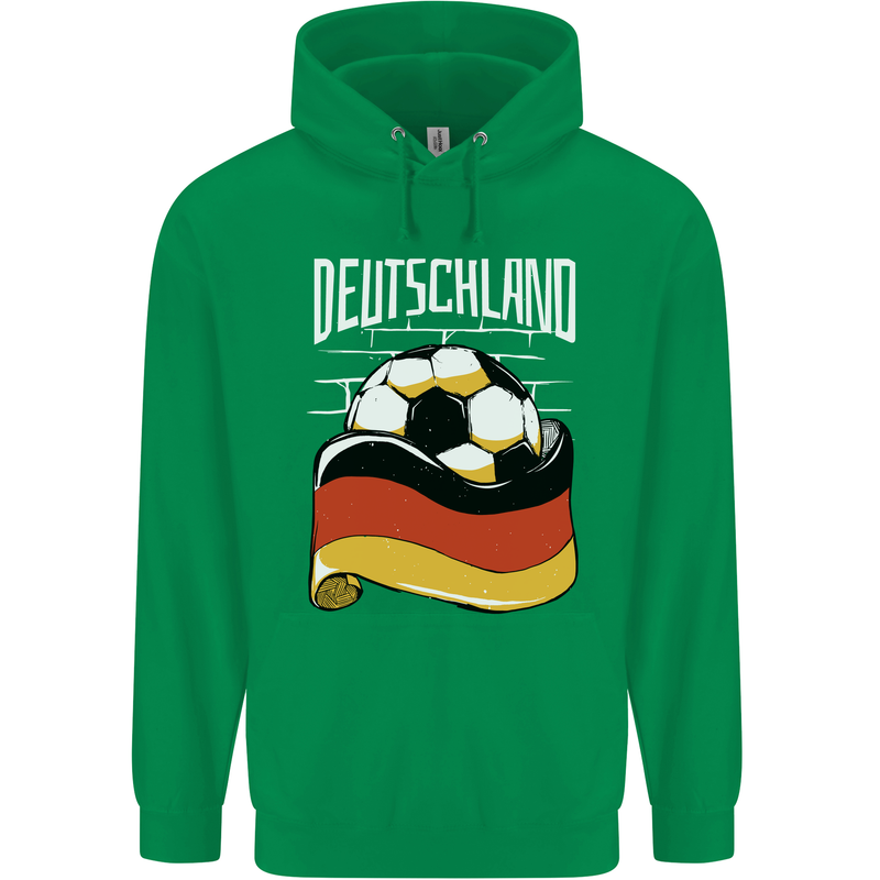 Deutschland Football German Germany Soccer Mens 80% Cotton Hoodie Irish Green