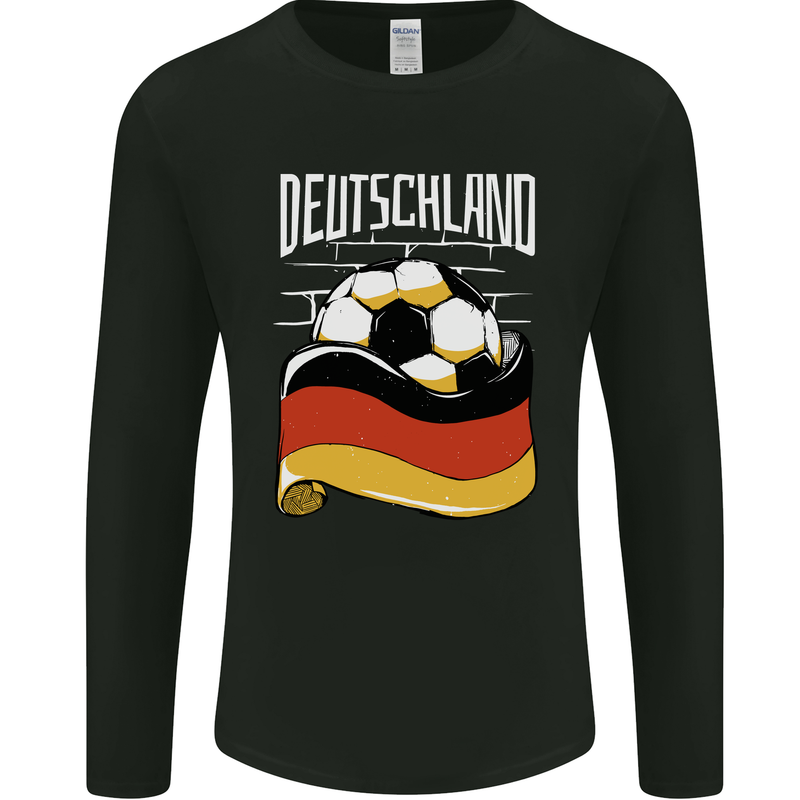 Deutschland Football German Germany Soccer Mens Long Sleeve T-Shirt Black