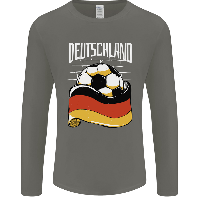 Deutschland Football German Germany Soccer Mens Long Sleeve T-Shirt Charcoal