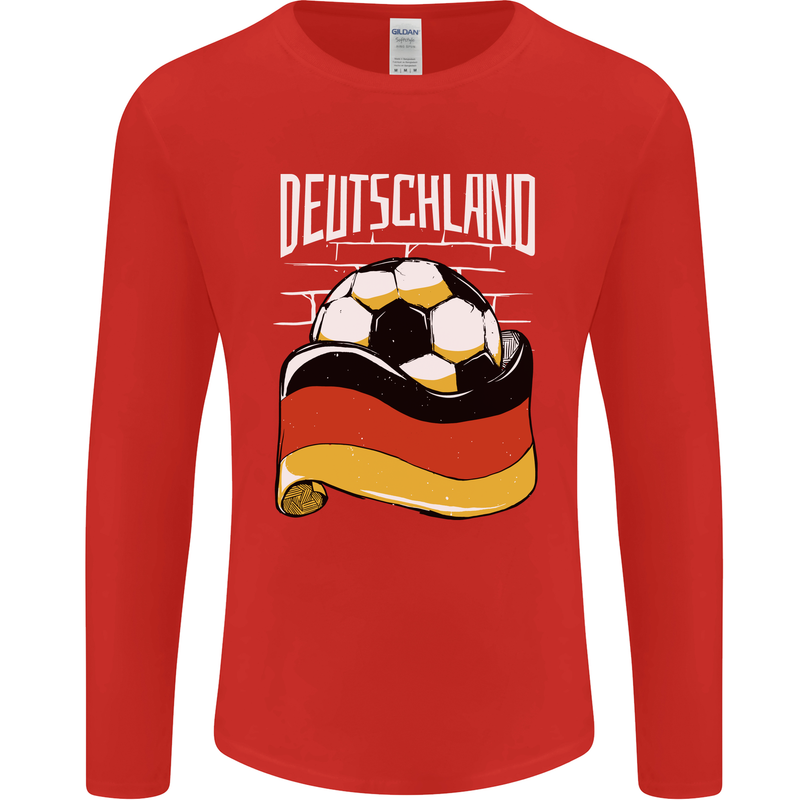 Deutschland Football German Germany Soccer Mens Long Sleeve T-Shirt Red