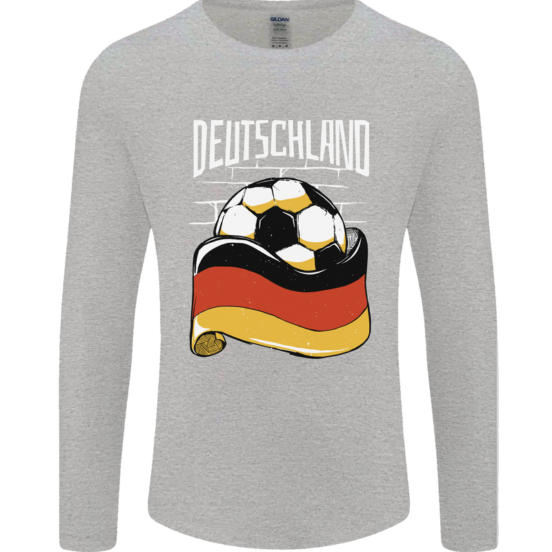 Deutschland Football German Germany Soccer Mens Long Sleeve T-Shirt Sports Grey