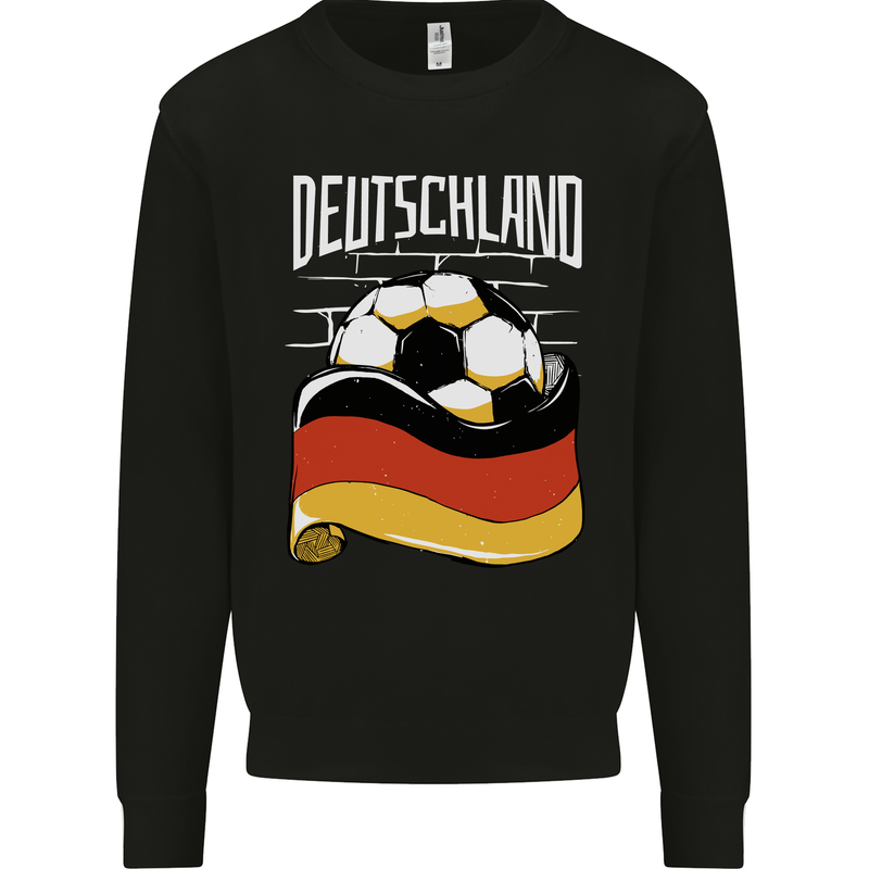 Deutschland Football German Germany Soccer Mens Sweatshirt Jumper Black