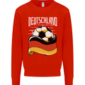 Deutschland Football German Germany Soccer Mens Sweatshirt Jumper Bright Red