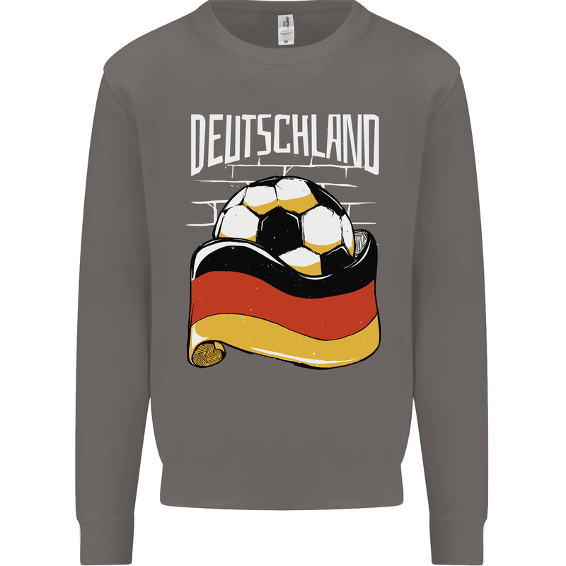 Deutschland Football German Germany Soccer Mens Sweatshirt Jumper Charcoal