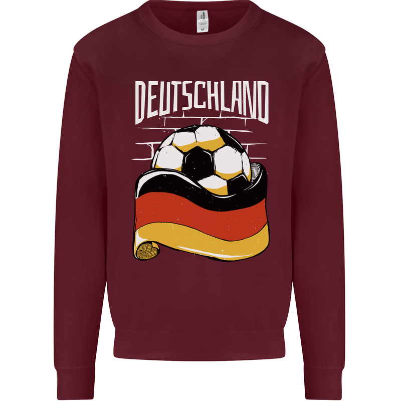 Deutschland Football German Germany Soccer Mens Sweatshirt Jumper Maroon