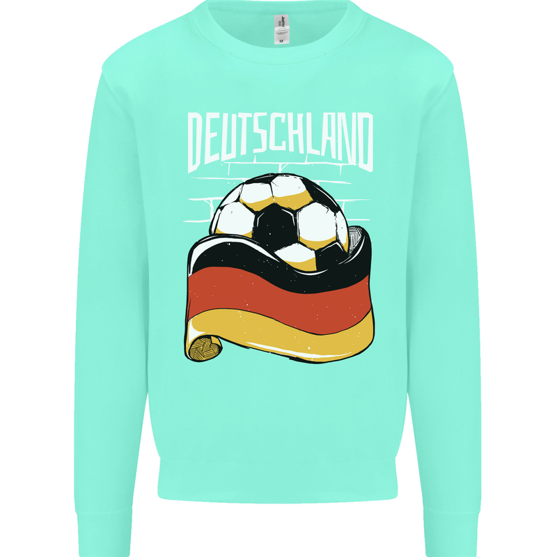 Deutschland Football German Germany Soccer Mens Sweatshirt Jumper Peppermint