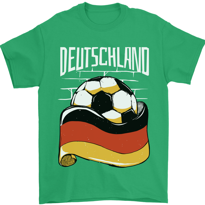 Deutschland Football German Germany Soccer Mens T-Shirt 100% Cotton Irish Green