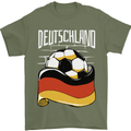 Deutschland Football German Germany Soccer Mens T-Shirt 100% Cotton Military Green