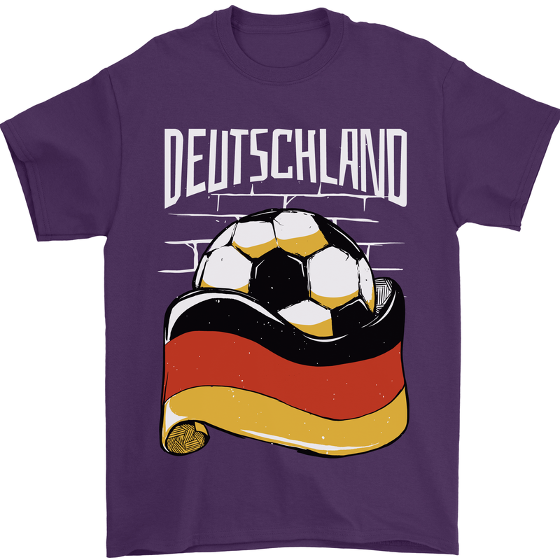 Deutschland Football German Germany Soccer Mens T-Shirt 100% Cotton Purple