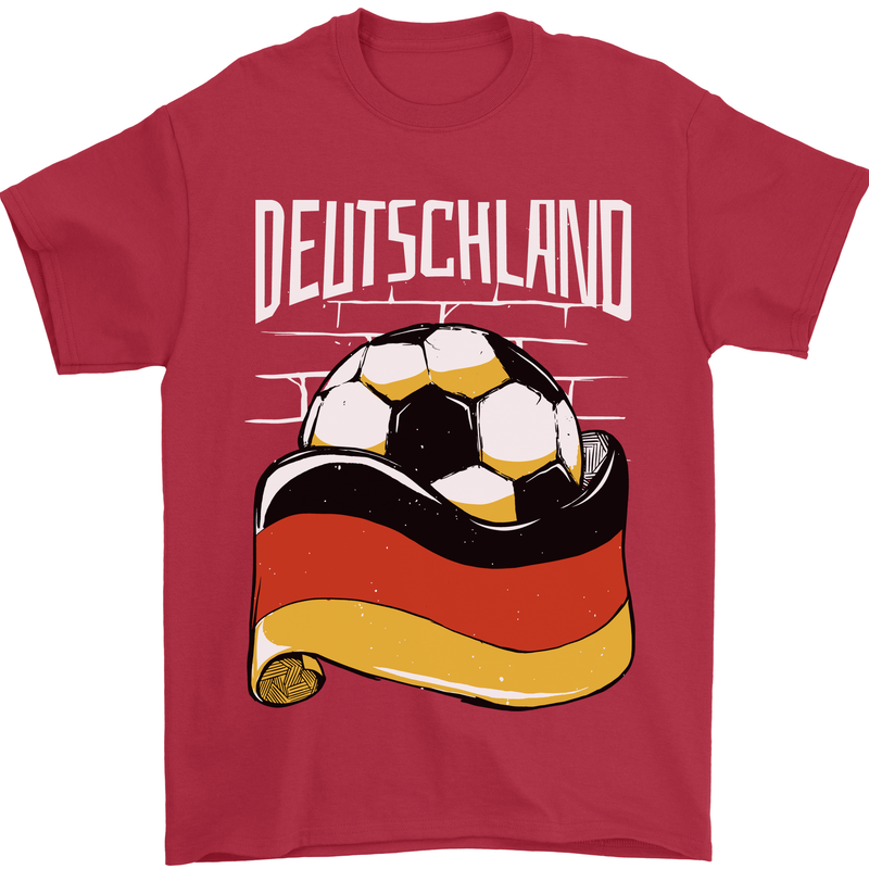 Deutschland Football German Germany Soccer Mens T-Shirt 100% Cotton Red