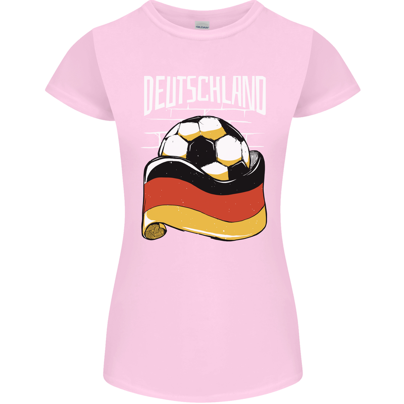 Deutschland Football German Germany Soccer Womens Petite Cut T-Shirt Light Pink