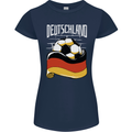 Deutschland Football German Germany Soccer Womens Petite Cut T-Shirt Navy Blue