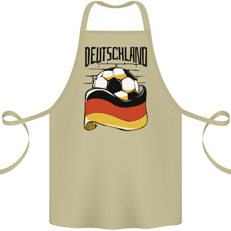 Deutschland Football Germany German Soccer Cotton Apron 100% Organic Khaki