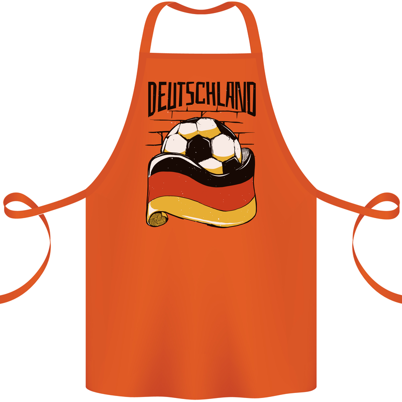 Deutschland Football Germany German Soccer Cotton Apron 100% Organic Orange