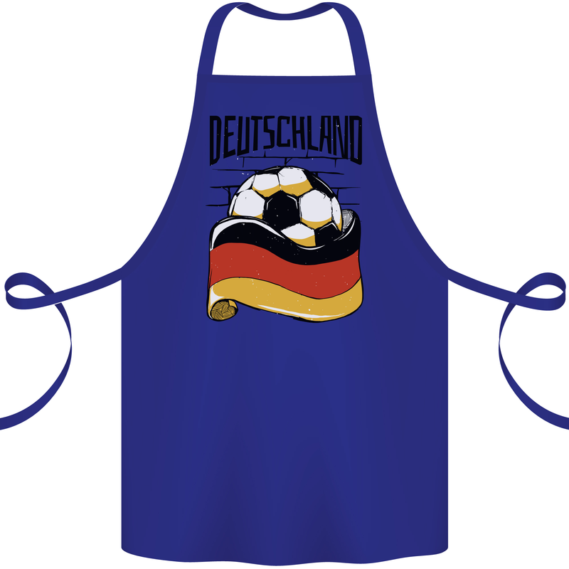 Deutschland Football Germany German Soccer Cotton Apron 100% Organic Royal Blue