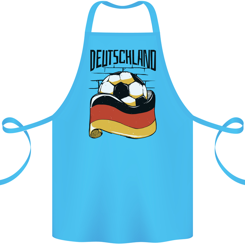 Deutschland Football Germany German Soccer Cotton Apron 100% Organic Turquoise