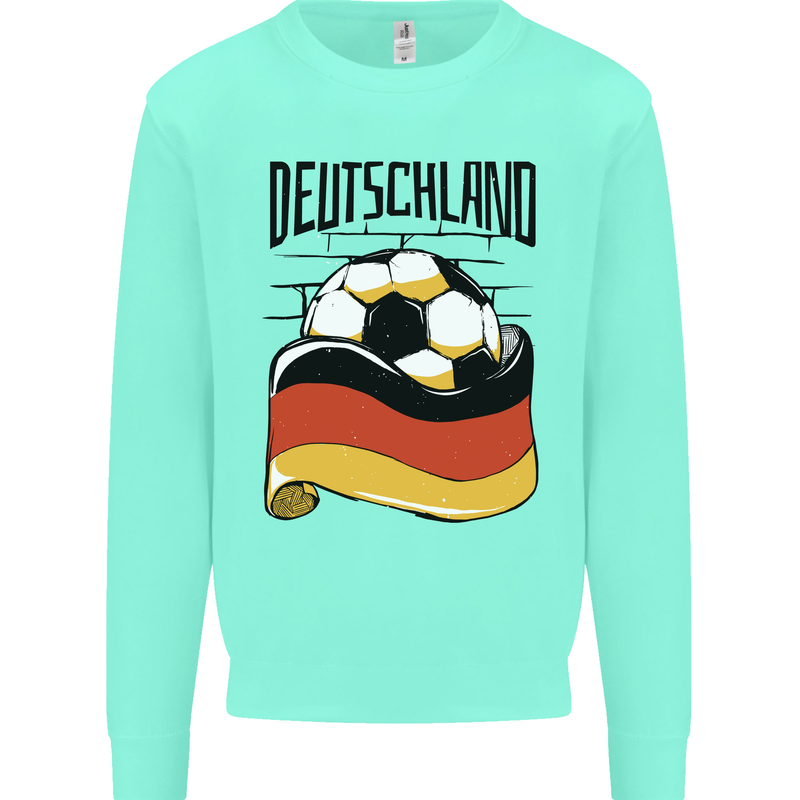 Deutschland Football Germany German Soccer Kids Sweatshirt Jumper Peppermint