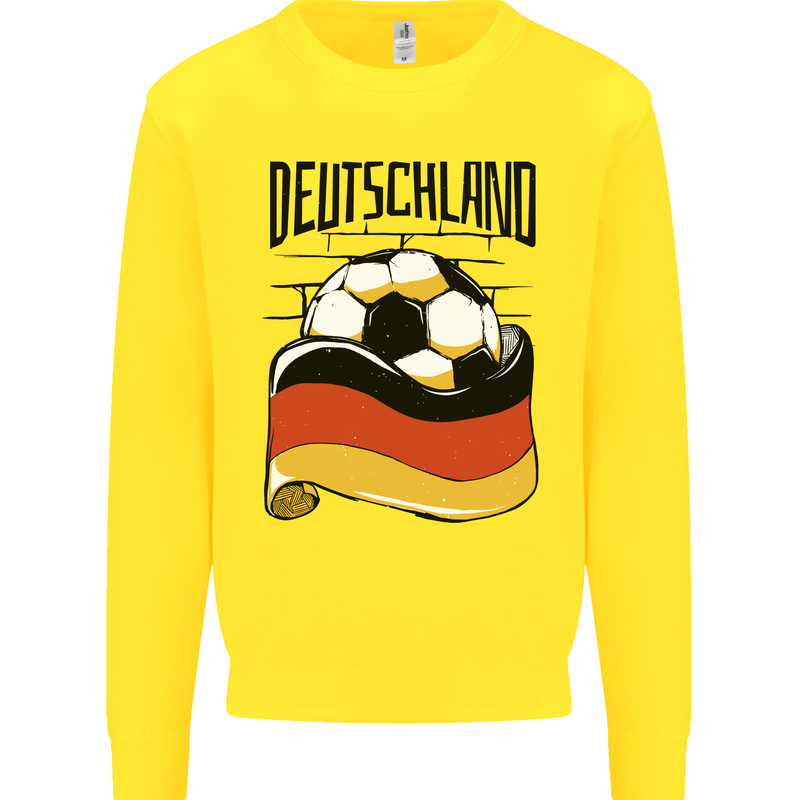Deutschland Football Germany German Soccer Kids Sweatshirt Jumper Yellow