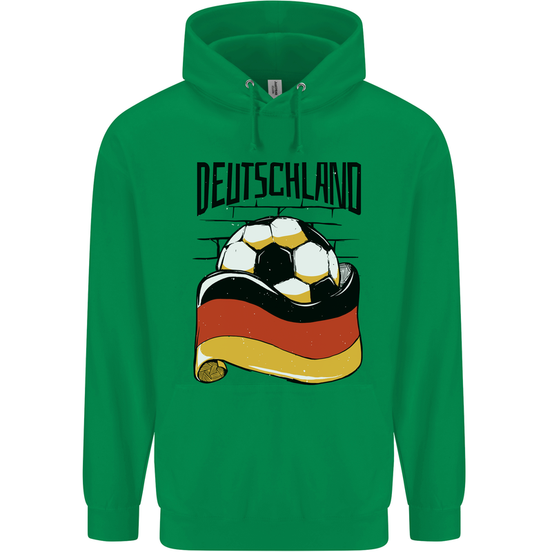 Deutschland Football Germany German Soccer Mens 80% Cotton Hoodie Irish Green