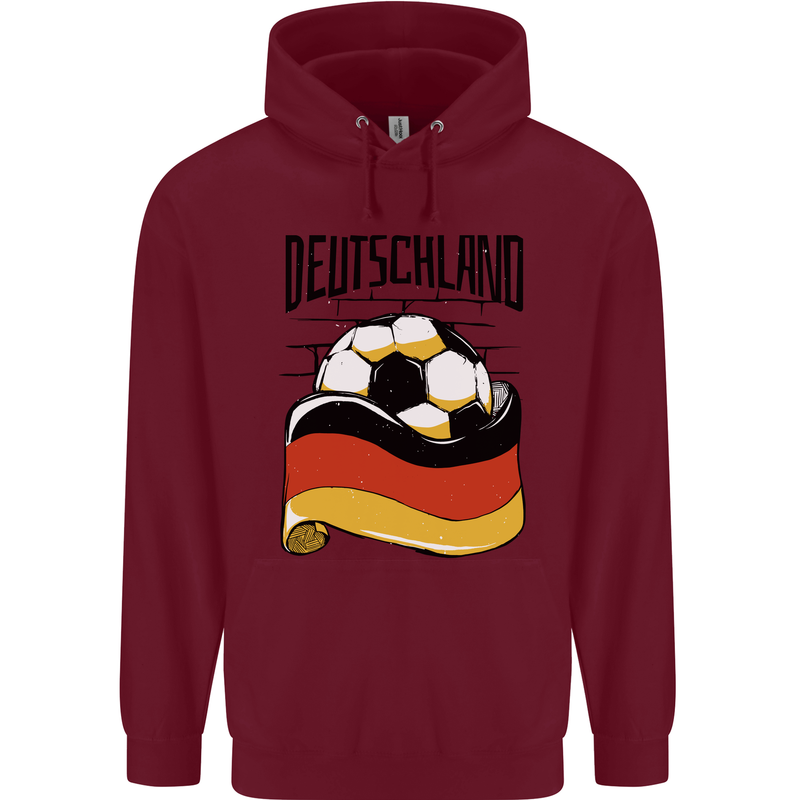 Deutschland Football Germany German Soccer Mens 80% Cotton Hoodie Maroon