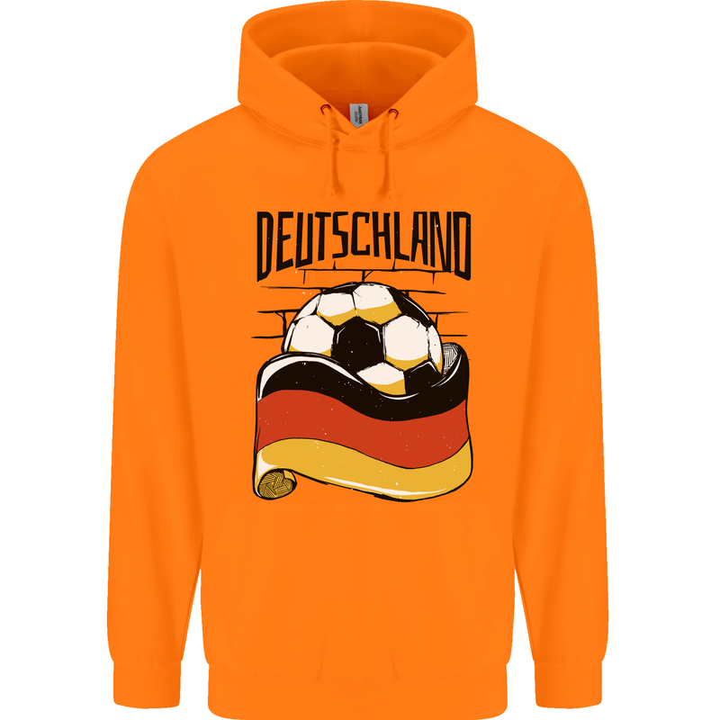 Deutschland Football Germany German Soccer Mens 80% Cotton Hoodie Orange