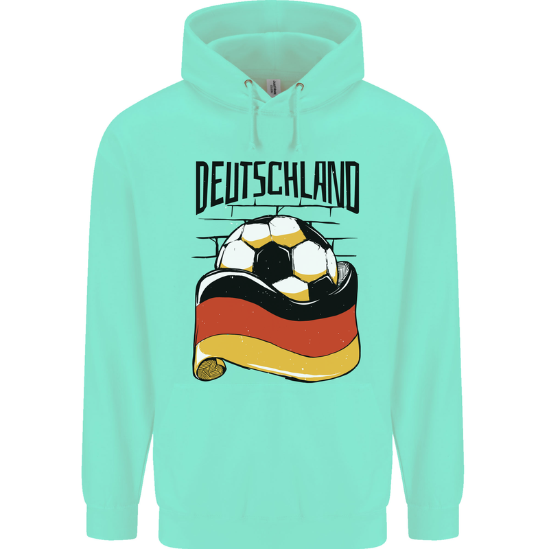 Deutschland Football Germany German Soccer Mens 80% Cotton Hoodie Peppermint
