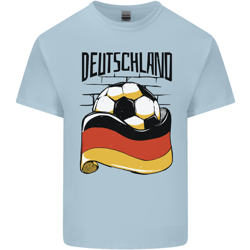Deutschland Football Germany German Soccer Mens Cotton T-Shirt Tee Top Light Blue