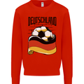 Deutschland Football Germany German Soccer Mens Sweatshirt Jumper Bright Red