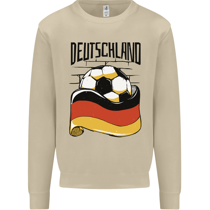 Deutschland Football Germany German Soccer Mens Sweatshirt Jumper Sand