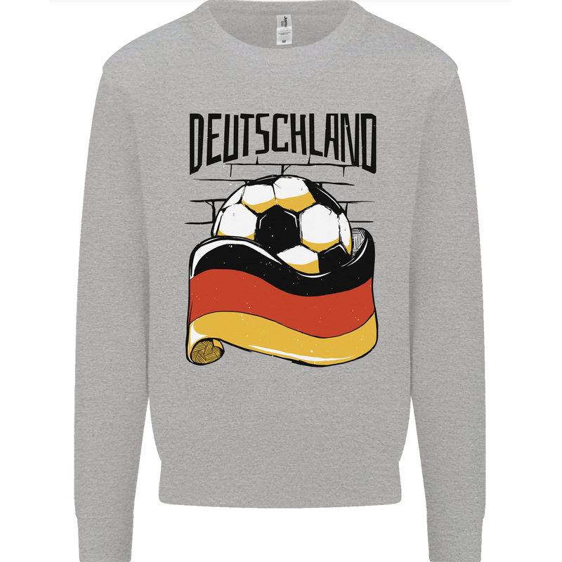 Deutschland Football Germany German Soccer Mens Sweatshirt Jumper Sports Grey