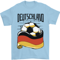 Deutschland Football Germany German Soccer Mens T-Shirt 100% Cotton Light Blue