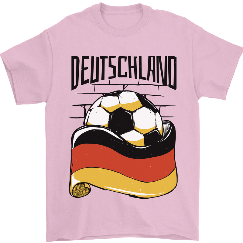 Deutschland Football Germany German Soccer Mens T-Shirt 100% Cotton Light Pink