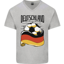 Deutschland Football Germany German Soccer Mens V-Neck Cotton T-Shirt Sports Grey