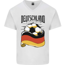 Deutschland Football Germany German Soccer Mens V-Neck Cotton T-Shirt White