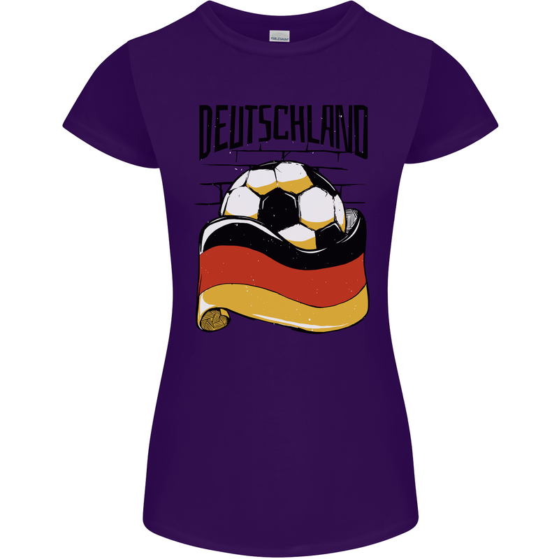 Deutschland Football Germany German Soccer Womens Petite Cut T-Shirt Purple