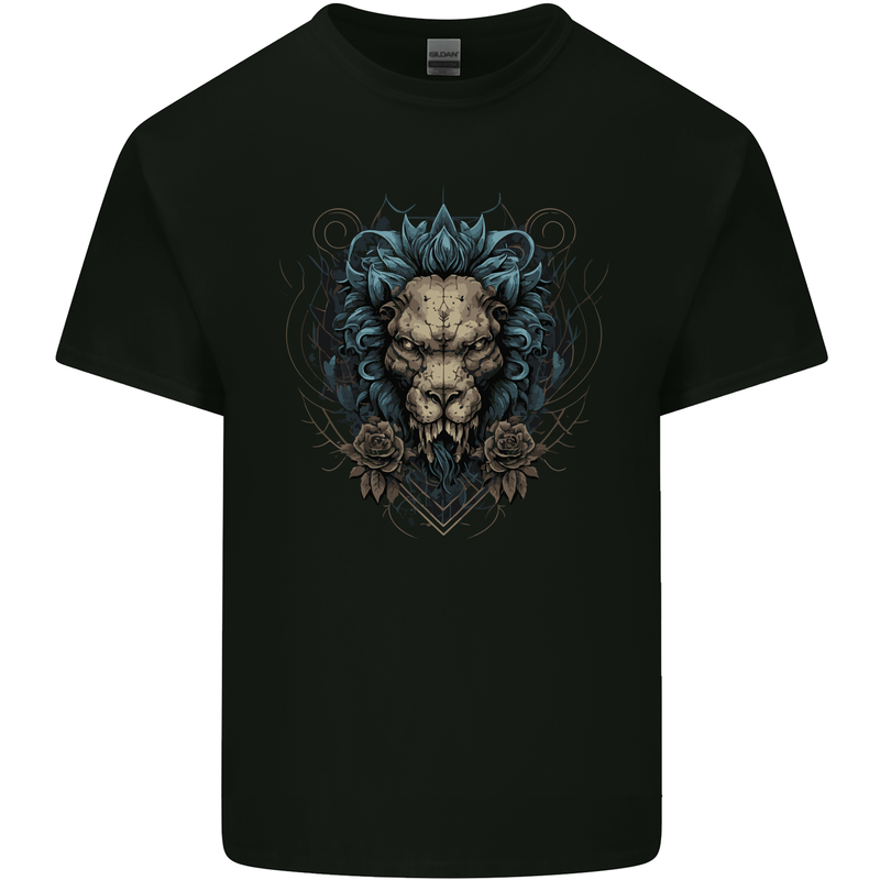 Devil Lion Skull Fantasy Demon Kids T-Shirt Childrens Black
