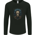 Devil Lion Skull Fantasy Demon Mens Long Sleeve T-Shirt Black
