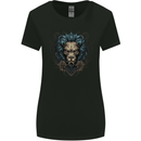 Devil Lion Skull Fantasy Demon Womens Wider Cut T-Shirt Black