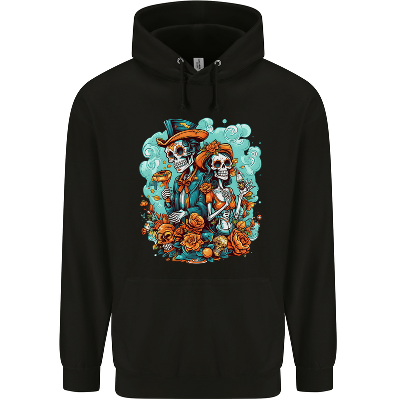 Dia de Los Muertos Day of the Dead Sugar Skull Mens 80% Cotton Hoodie Black
