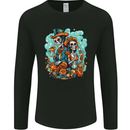 Dia de Los Muertos Day of the Dead Sugar Skull Mens Long Sleeve T-Shirt Black
