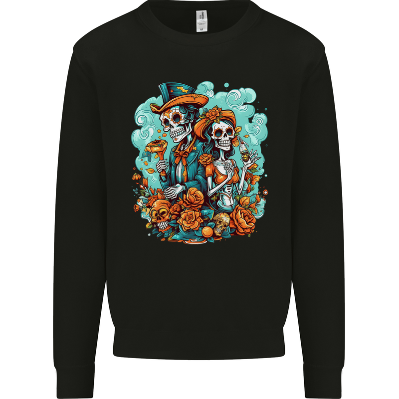 Dia de Los Muertos Day of the Dead Sugar Skull Mens Sweatshirt Jumper Black